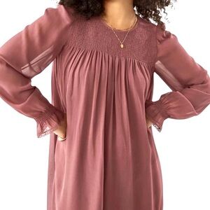 Wilfred Eden Babydoll Dress in Rose Clay